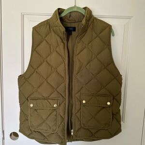 J. Crew Khaki Quilted Vest